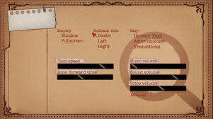 Settings screen concept