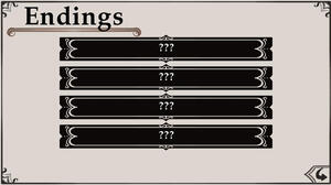 Endings screen
